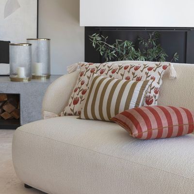 Fabric cushions - COQUELICOT & TULIPE household linen collection - BLANC D'IVOIRE