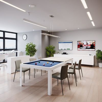 Tables de jeux - Convertable table billard convertible en acier blanc structuré - CONVERTABLE