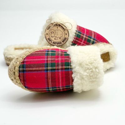 Cadeaux - Chaussons douillets -Faite main  Laine &  Écossais - &ATELIER COSTÀ