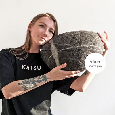 Chairs - Pouf wool stone model "Peace" - KATSU STONES