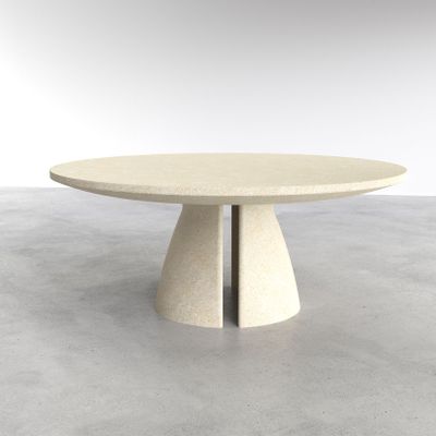 Tables Salle à Manger - Suzu – Table en pierre naturelle au design sculptural - LIVINGSTONE