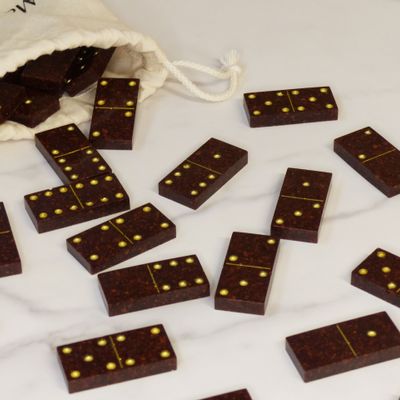 Objets de décoration - Domino fait main en cosses de cacao recyclée - Materialys - MATERIALYS