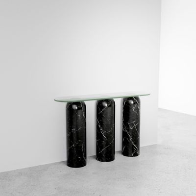 Tables pour hôtels - Havana – Table, console et table basse en verre et marbre - LIVINGSTONE