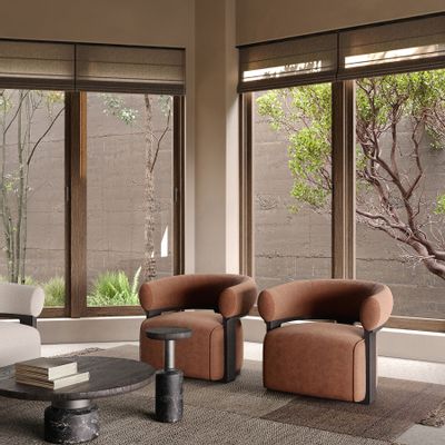 Armchairs - Lola Compact Sofa — Designer sofa in solid oak and high-end fabric - LIVINGSTONE