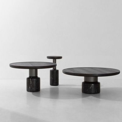 Tables basses - Torus Table – Table basse sculpturale en marbre et bois - LIVINGSTONE