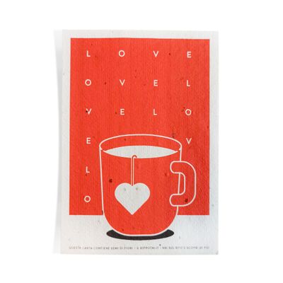 Card shop - 8 Grain Paper Greeting Cards - Love Theme - RIPPOTAI