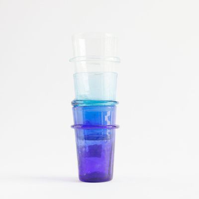Unique pieces - Mouth-blown corrugated glass - SALAHEDDIN FAIRTRADE
