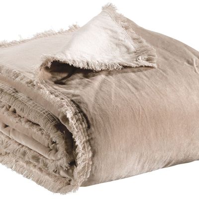 Linge de lit - Jeté uni Fara Latte 240 x 260 - MAISON VIVARAISE - SDE VIVARAISE WINKLER