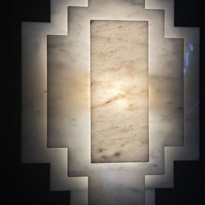 Hotel bedrooms - Monument — Bianco Neve marble sculptural light fixture (Wall & Wall) - LIVINGSTONE