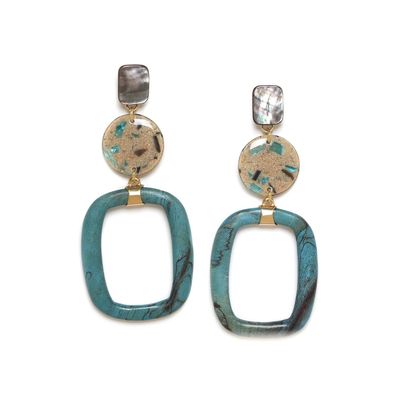 Jewelry - SOLENZARA XXL blue post earrings - NATURE BIJOUX
