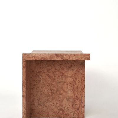 Stools - Thebes - Rosso Verona Stool- Designed by McGannon Saad - PISTORE MARMI