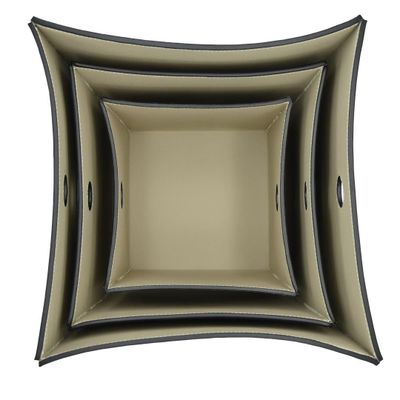 Objets de décoration - LUCIEN : PANIERE DE RANGEMENT CARRE EN CUIR LISSE - TAILLE L - GORDON & GAIA