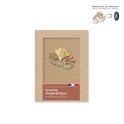 Jewelry - Art Nouveau magnetic brooch - coral leaf - TOUT SIMPLEMENT,
