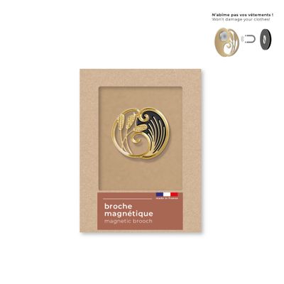 Jewelry - Art Nouveau magnetic brooch - black reed - TOUT SIMPLEMENT,