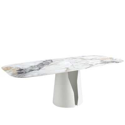 Dining Tables - Oval Barrel porcelain marble dining table - ANGEL CERDÁ