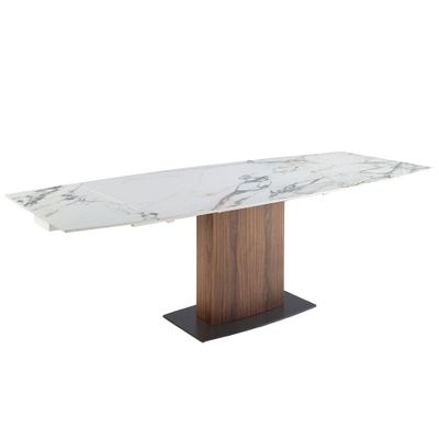 Dining Tables - Oval Barrel porcelain marble extending dining table - ANGEL CERDÁ