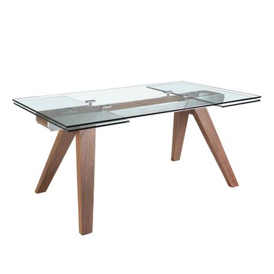 Dining Tables - Rectangular tempered glass extending dining table - ANGEL CERDÁ