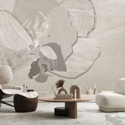 Decorative objects - Marble flower wallpaper. - STUDIJO
