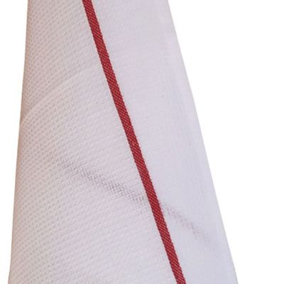Dish towels - Recycled honeycomb tea towel Cigogne Fleurs Strasbourg Blanc/Rouge 50 X 70 - MAISON VIVARAISE – SDE VIVARAISE WINKLER
