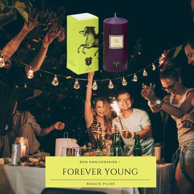 Cadeaux - Bougie Pilier Forever Young - Edition limitée 520 g. - YLUSTRE