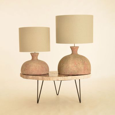 Lampes à poser - Lampe à poser en Céramique et Lin - BULBE - JOE SAYEGH PARIS