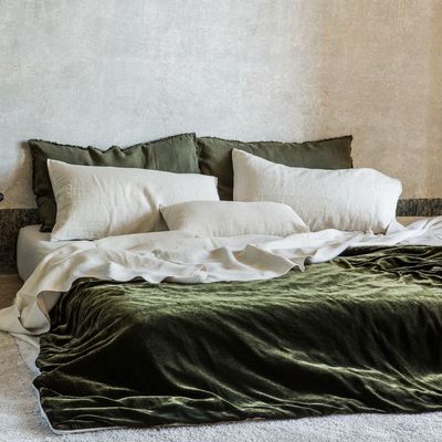 Comforters and pillows - Velvet and Linen Blanket - ONCE MILANO