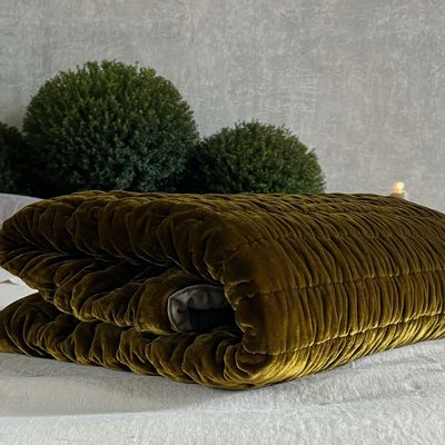 Couettes et oreillers  - Couverture en lin ondulé en velours - ONCE MILANO