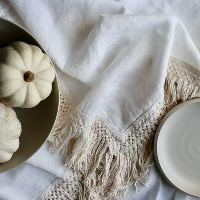 Table cloths - Tablecloth with extra long fringe - ONCE MILANO
