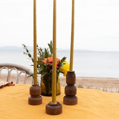 Decorative objects - Wood & brass candle holder - MAISON PECHAVY