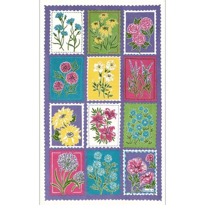 Tea towel - Flower stamps tea towel - BEAUVILLÉ