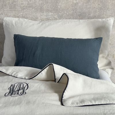 Comforters and pillows - Linen Blanket with Piping - ONCE MILANO
