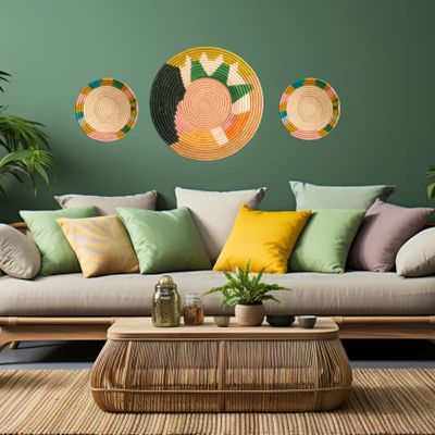 Other wall decoration - Tropical woven wall decoration Thistle ø 70 cm - MAISON SUKU