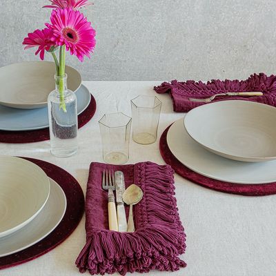 Napkins - Napkin with long fringe - ONCE MILANO