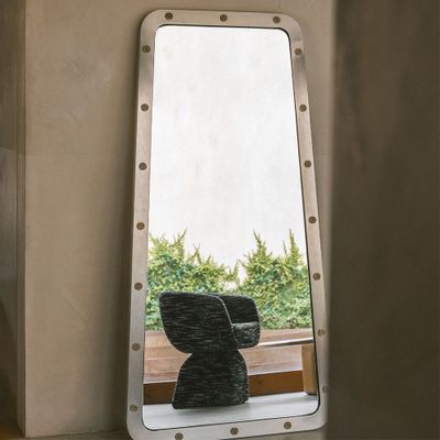 Dressings - Miroir Cluster en acier inoxydable brossé et détails en bronze clair - DUISTT