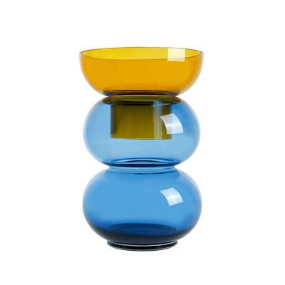 Vases - Bubble Flip Vase Grand vase bleu et jaune - CLOUDNOLA