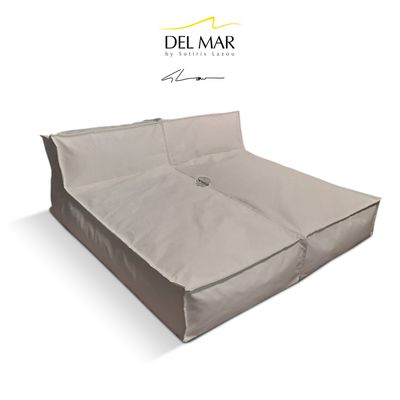 Outdoor pools - BEAN BAG DEL MAR DOUBLE WITH UMBRELLA HOLDER - POUFOMANIA