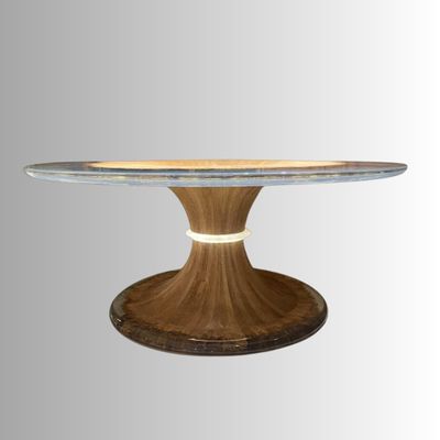 Dining Tables - Table Tulipe en bois déchiré et résine - MEUBLES THOURET