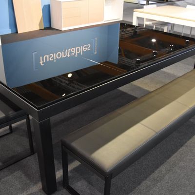 Bancs - Banc Fusiontables moderne pour 4 personnes avec piètement acier noir - FUSIONTABLES