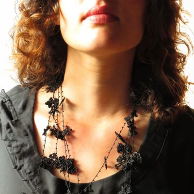 Bijoux - SAUTOIR "CRYSTAL" NOIR INTENSE - KARAWAN AUTHENTIC