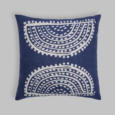 Fabric cushions - Grand coussin carré Sunburst inspiré de l'art MERAKI Gond - NAKI+SSAM