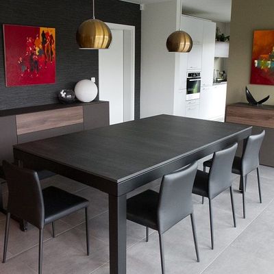 Dining Tables - Convertible convertible pool table in black structured steel - CONVERTABLE