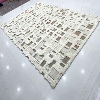 Tapis sur-mesure - MOR104 - tapis berbère en mohair, 4 niveaux, à poils longs et moelleux - INDIAN RUG GALLERY