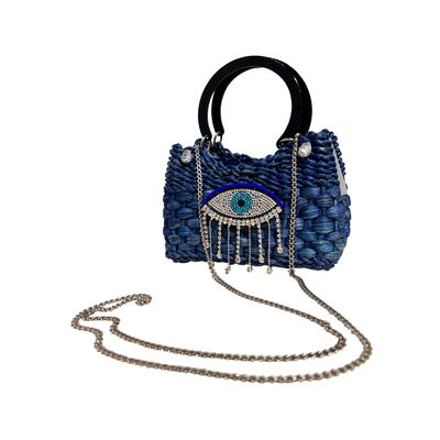Pochettes - Bag Straw Mini Eye Blue - GISSA BICALHO