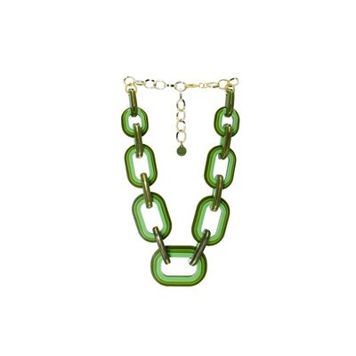 Jewelry - Necklace Links Layers Green Mousse - GISSA BICALHO