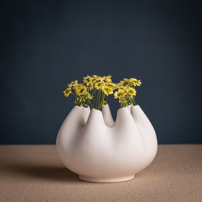 Vases - Piccolo RHIZOM, porcelaine, blanc, vase, décoration - KLATT OBJECTS