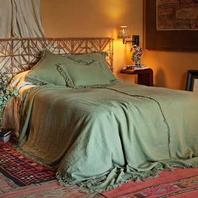 Bed linens - 320x320cm Couvre-lit en lin lavé MARRAKECH - DE.LENZO
