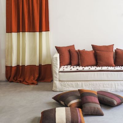 Curtains and window coverings - Rideau Aloé avec bande - SCÈNES DE LIN