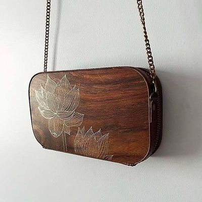 Pochettes - Metal Inlay wooden Sling Bag/Clutch - THECRAFTROOT