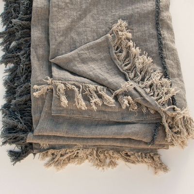 Bed linens - 240x280 cm Washed Linen Bedspread - JAIPUR - DE.LENZO