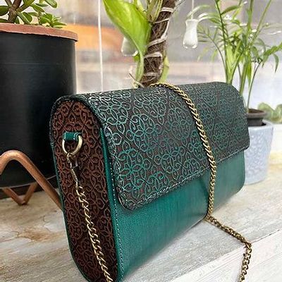 Bags and totes - Handcrafted Green Sling Bag. - THECRAFTROOT